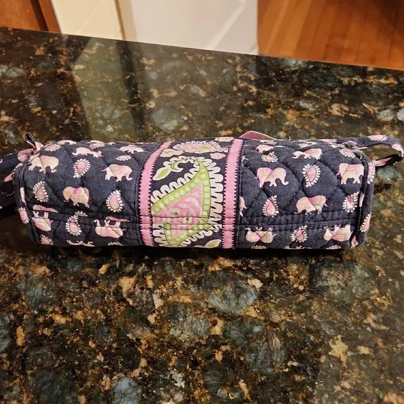 Vera Bradley Paisley & Pink Elephant Quilted Cosmetic Case - Picture 4 of 5